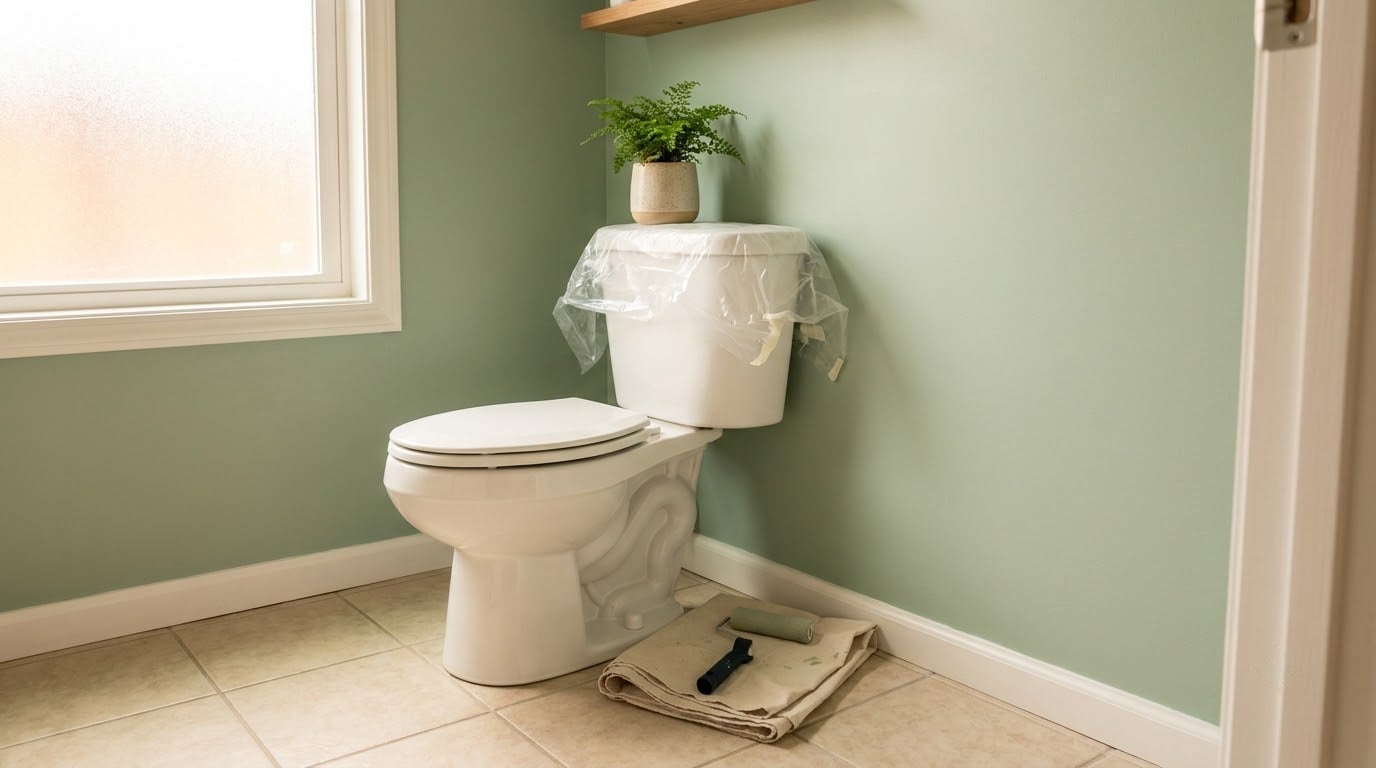 how to paint behind a toilet without removing it