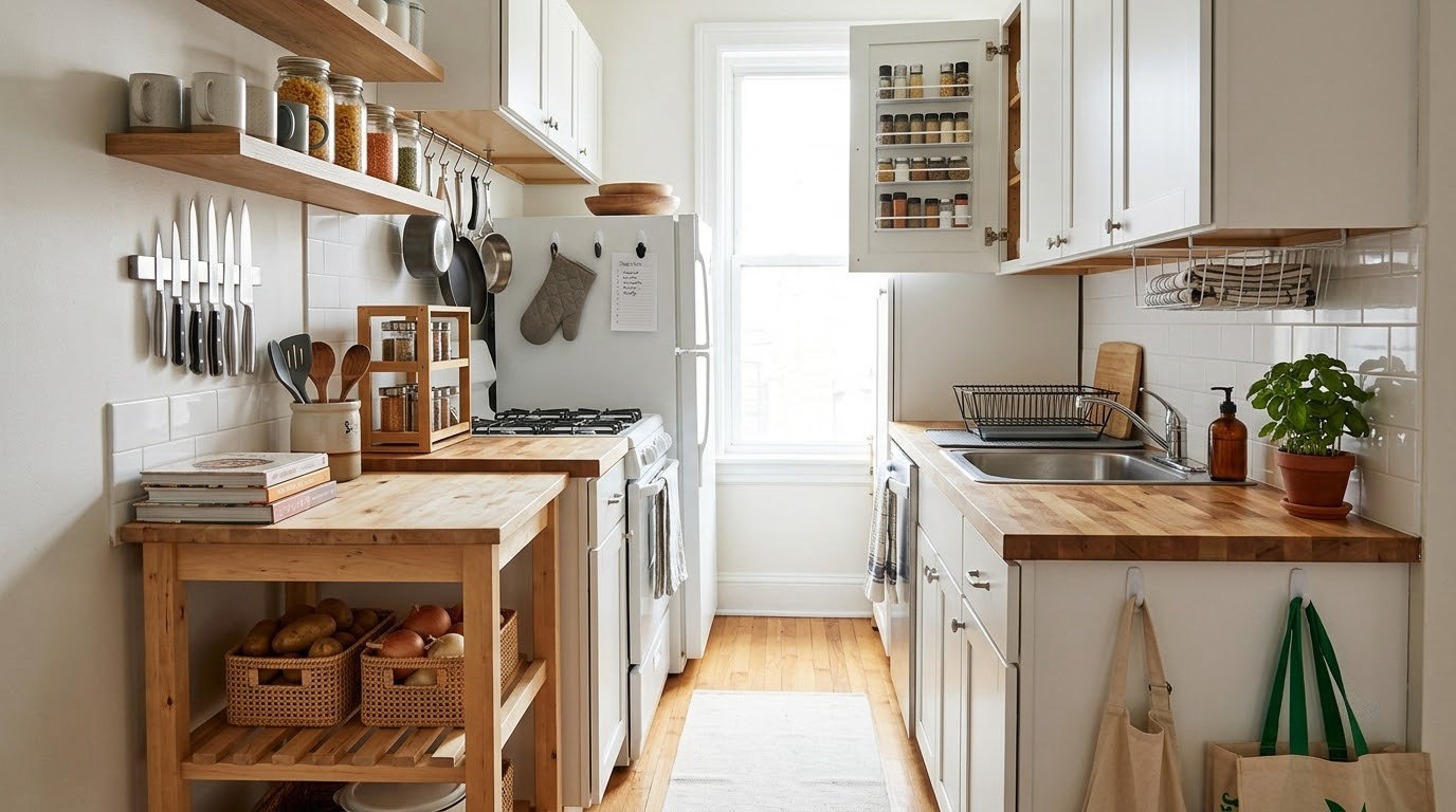 15 small kitchen storage ideas for renters
