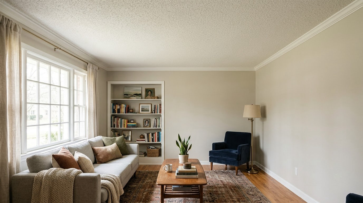 how to paint a popcorn ceiling