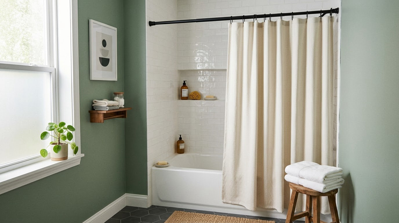 how to install a shower curtain rod without drilling
