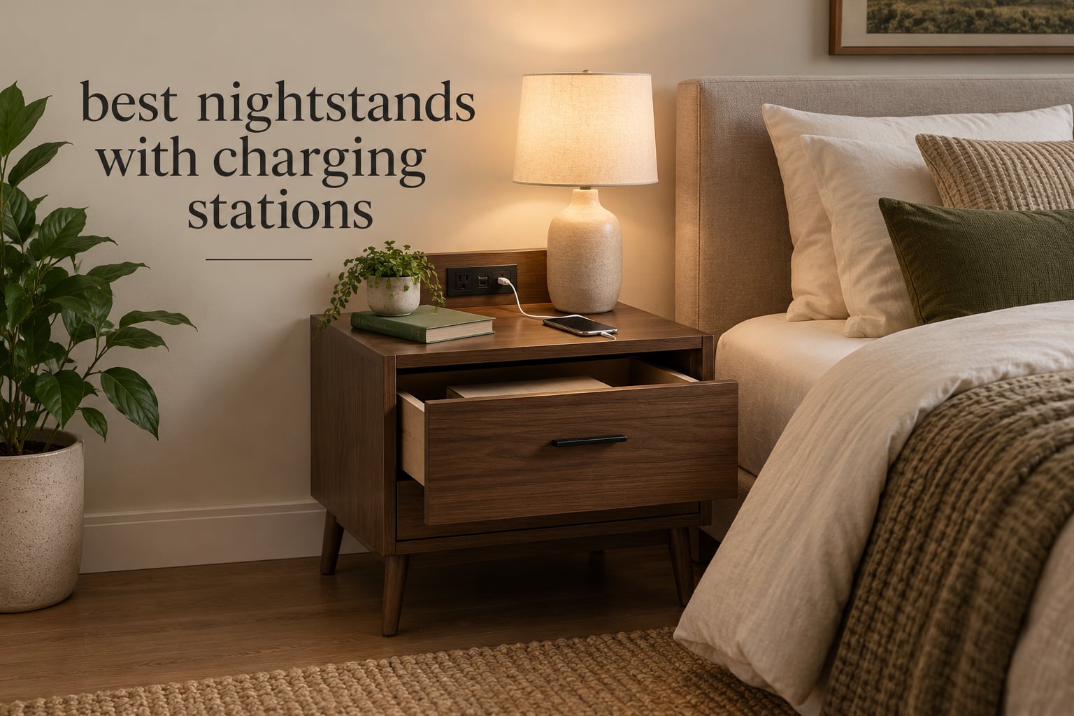 best nightstands with charging stations