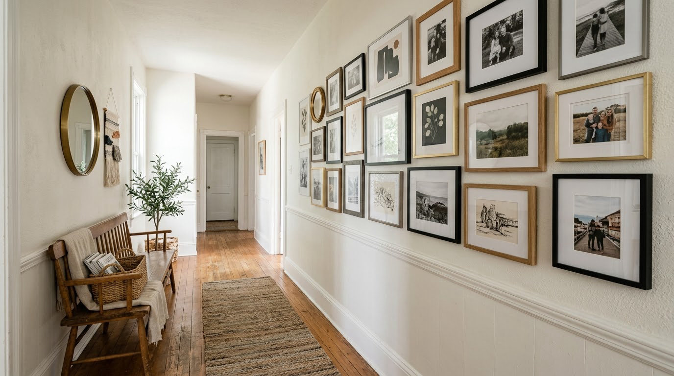 20 gallery wall layout ideas for a hallway