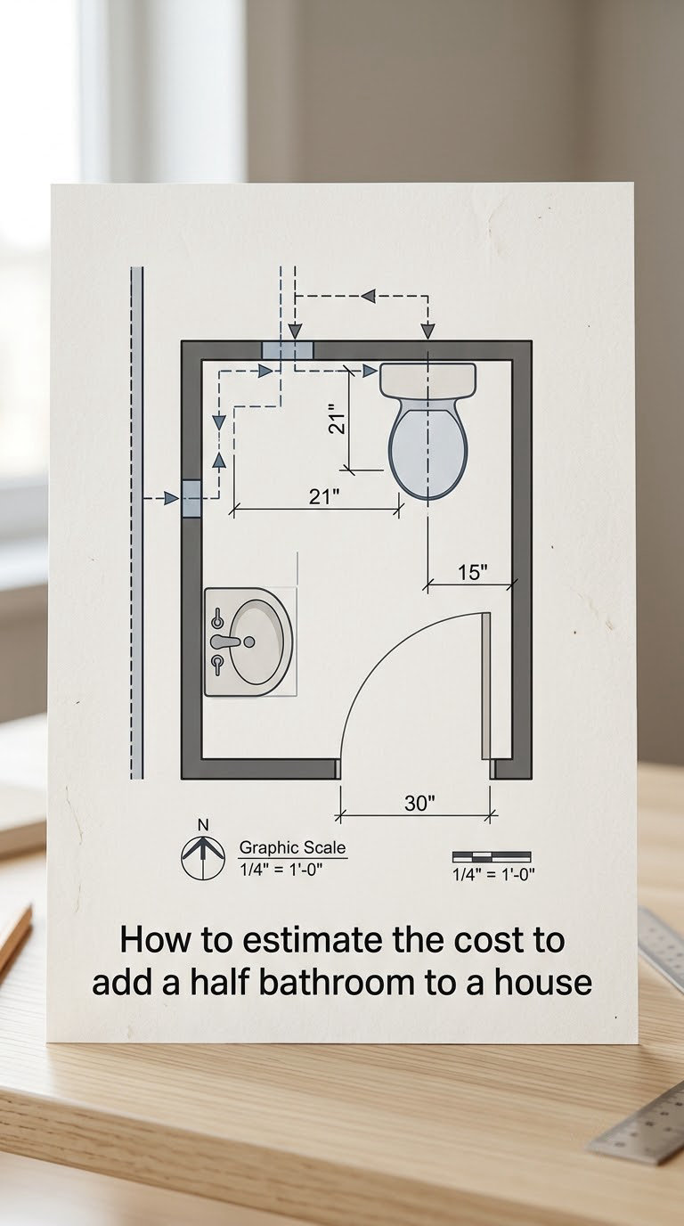 How to estimate the cost to add a half bathroom to a house