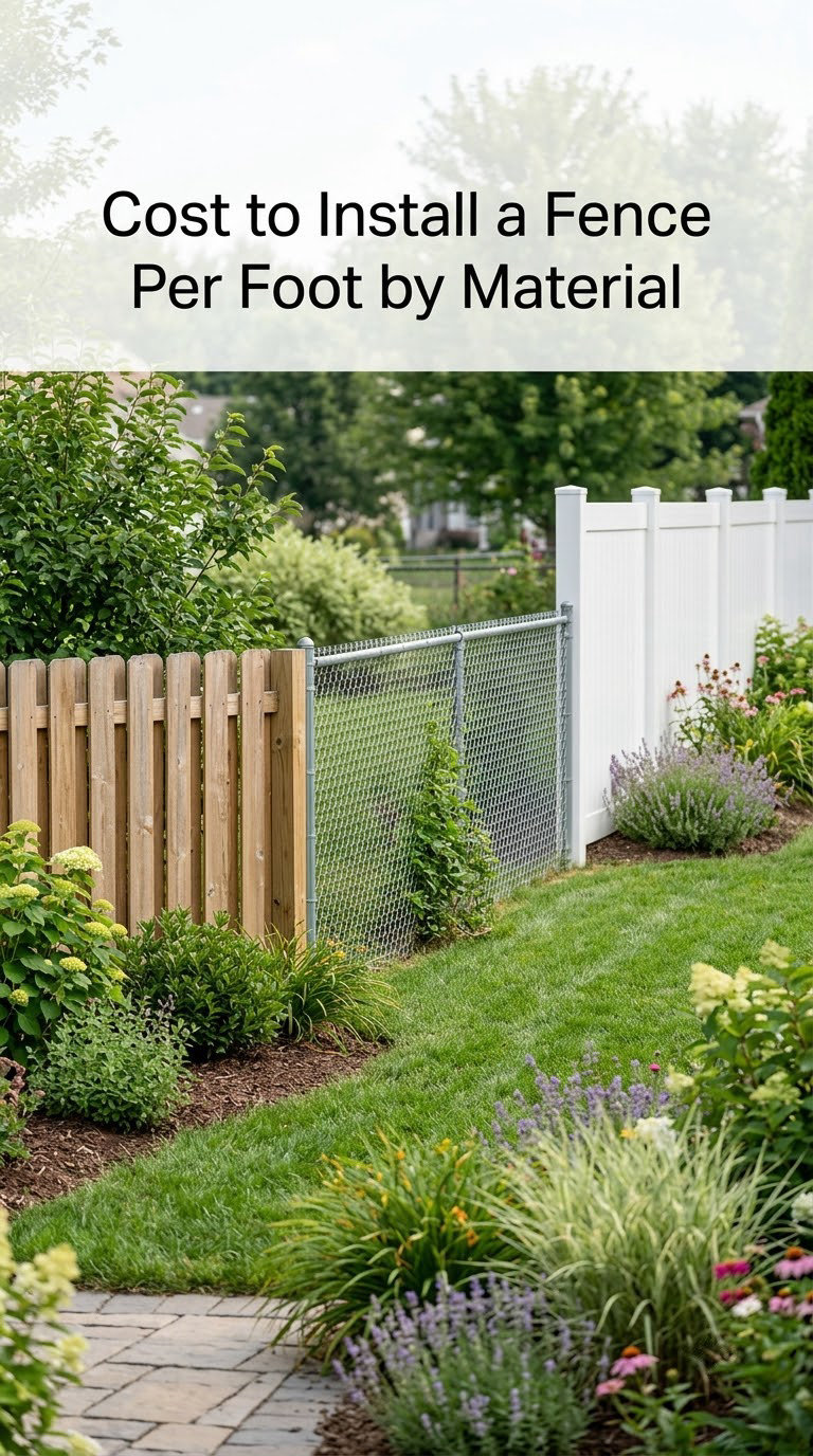 Cost to Install a Fence Per Foot by Material