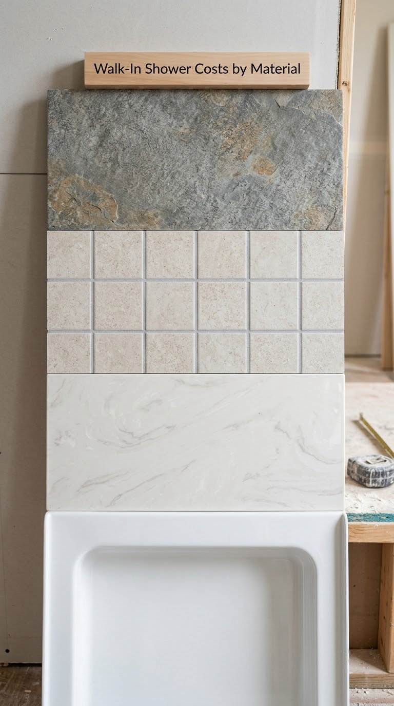 Walk-In Shower Costs by Material