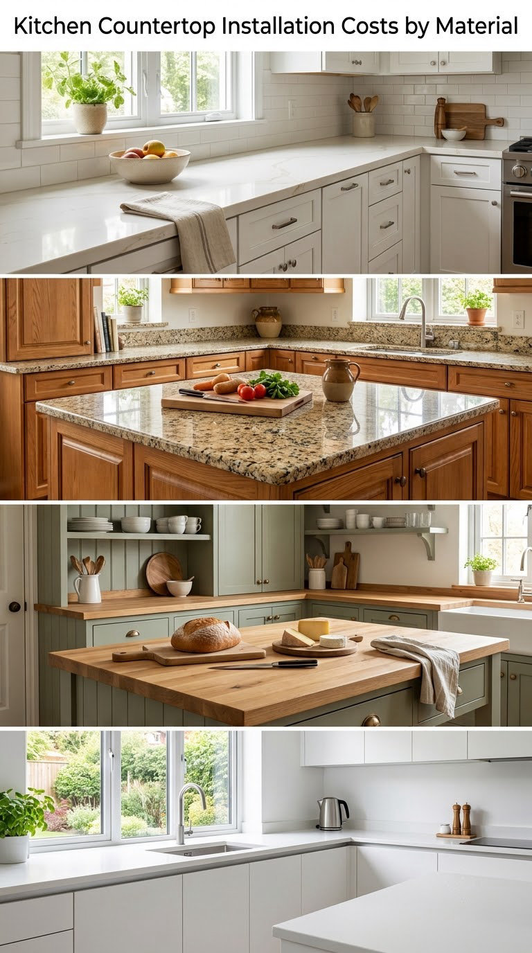 Kitchen Countertop Installation Costs by Material
