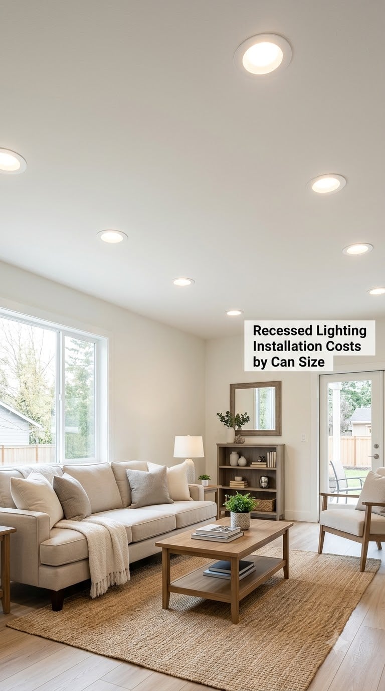 Recessed Lighting Installation Costs by Can Size