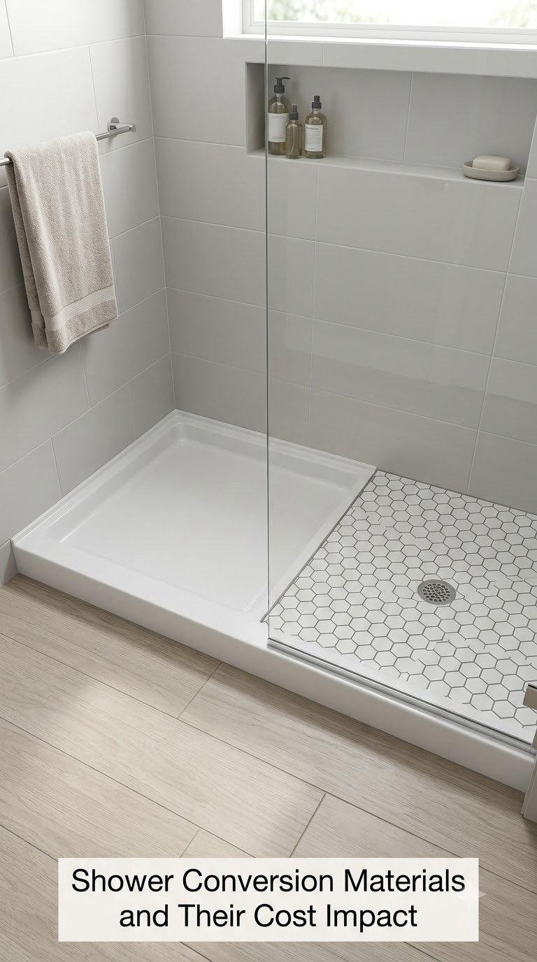 Shower Conversion Materials and Their Cost Impact