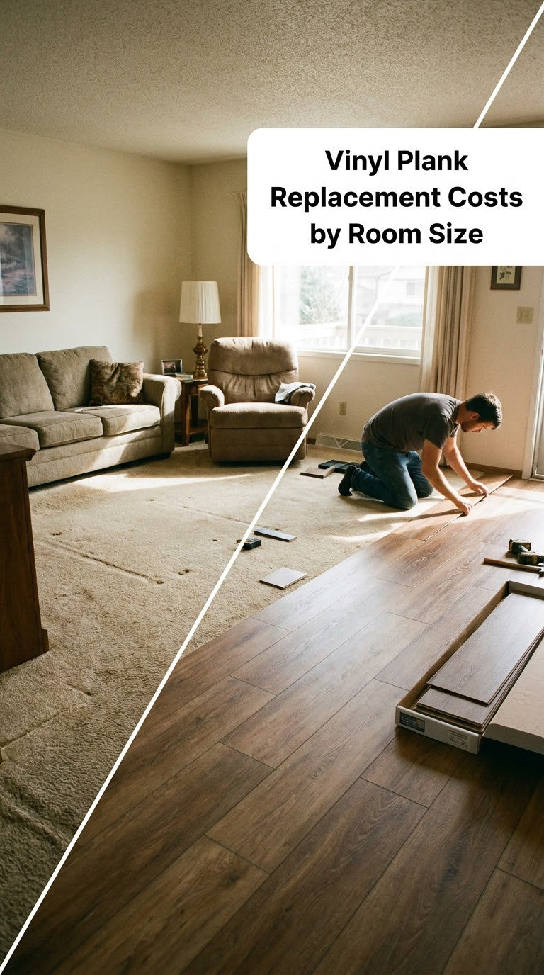 Vinyl Plank Replacement Costs by Room Size