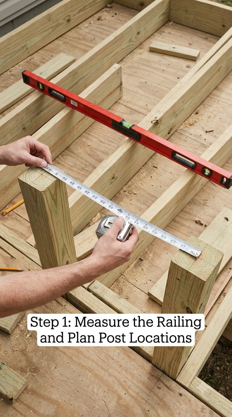 Step 1: Measure the Railing and Plan Post Locations
