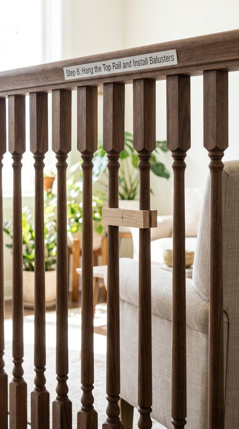 Step 6: Hang the Top Rail and Install Balusters