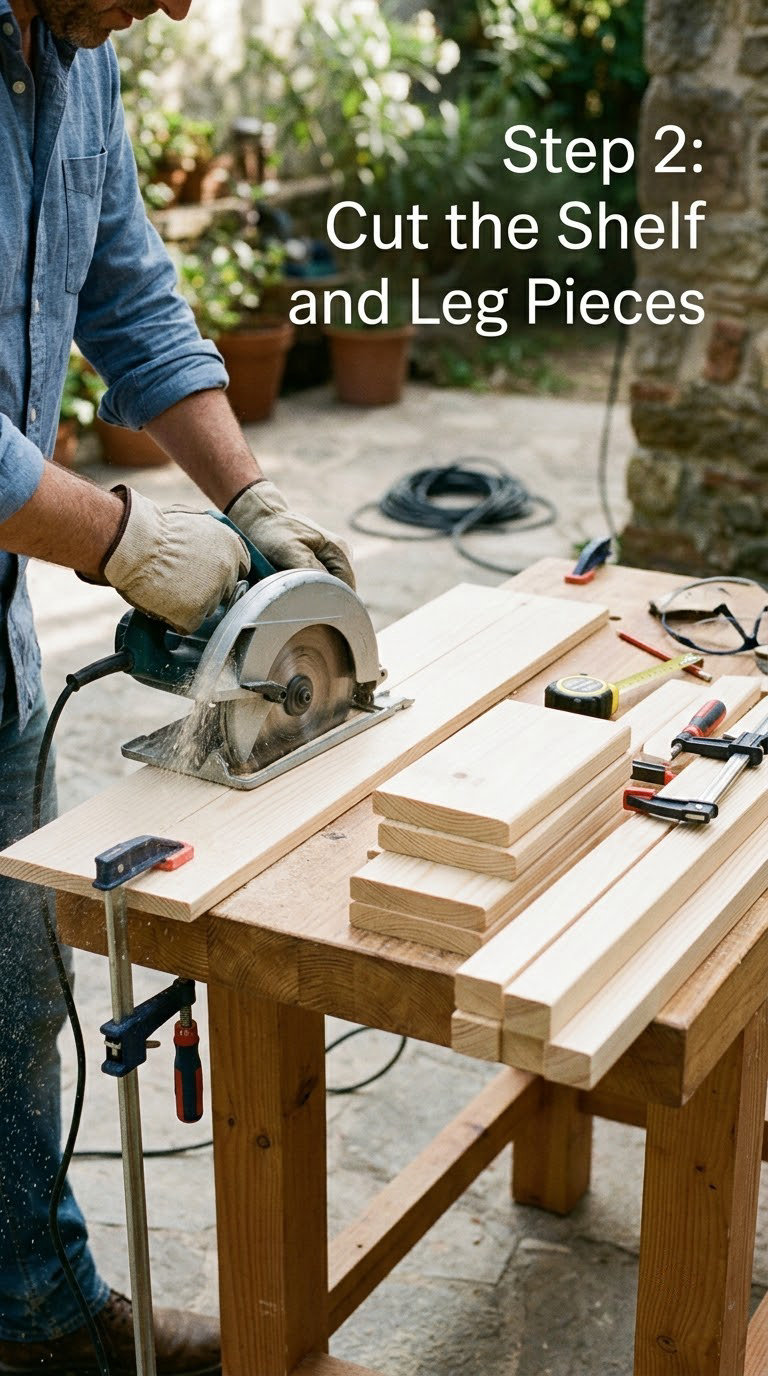 Step 2: Cut the Shelf and Leg Pieces