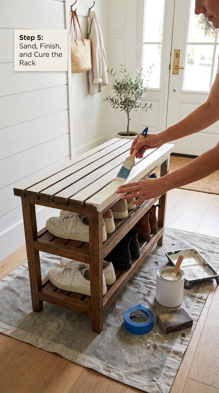 Step 5: Sand, Finish, and Cure the Rack