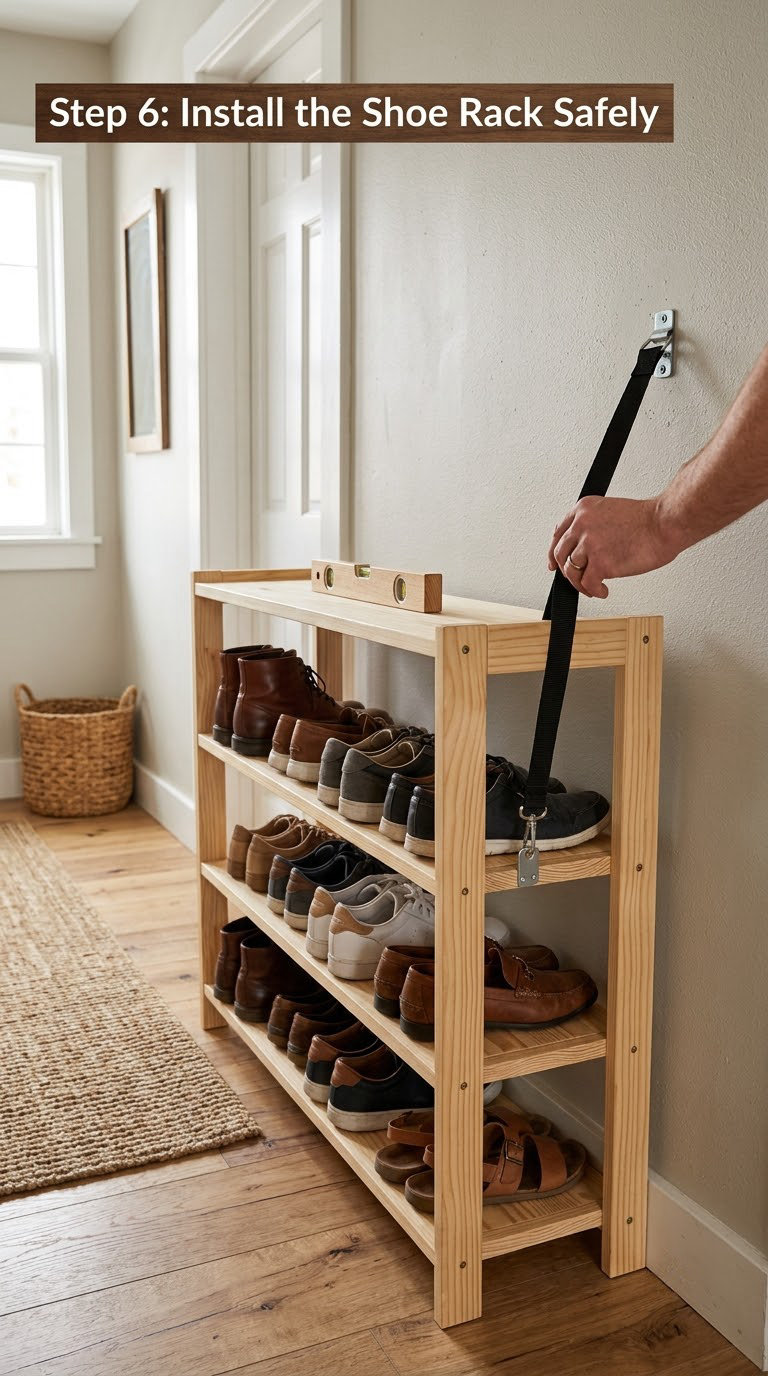 Step 6: Install the Shoe Rack Safely