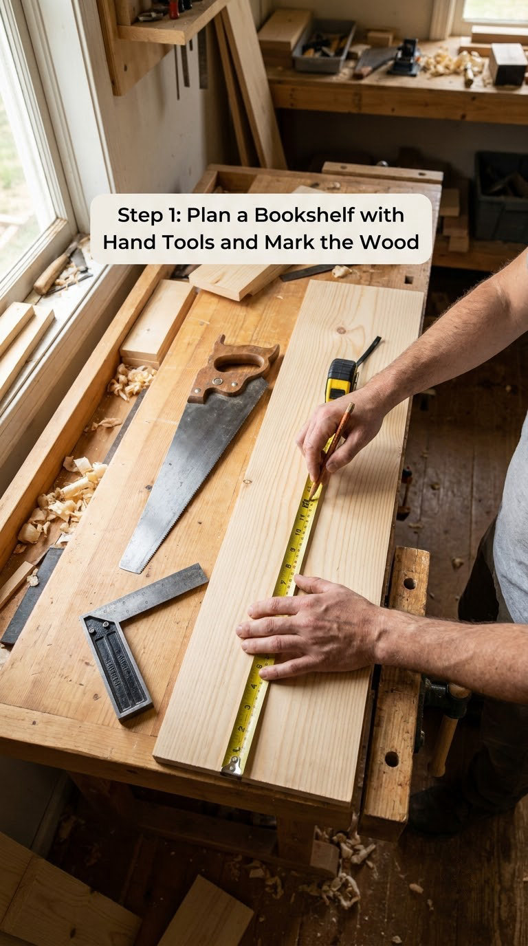Step 1: Plan a Bookshelf with Hand Tools and Mark the Wood