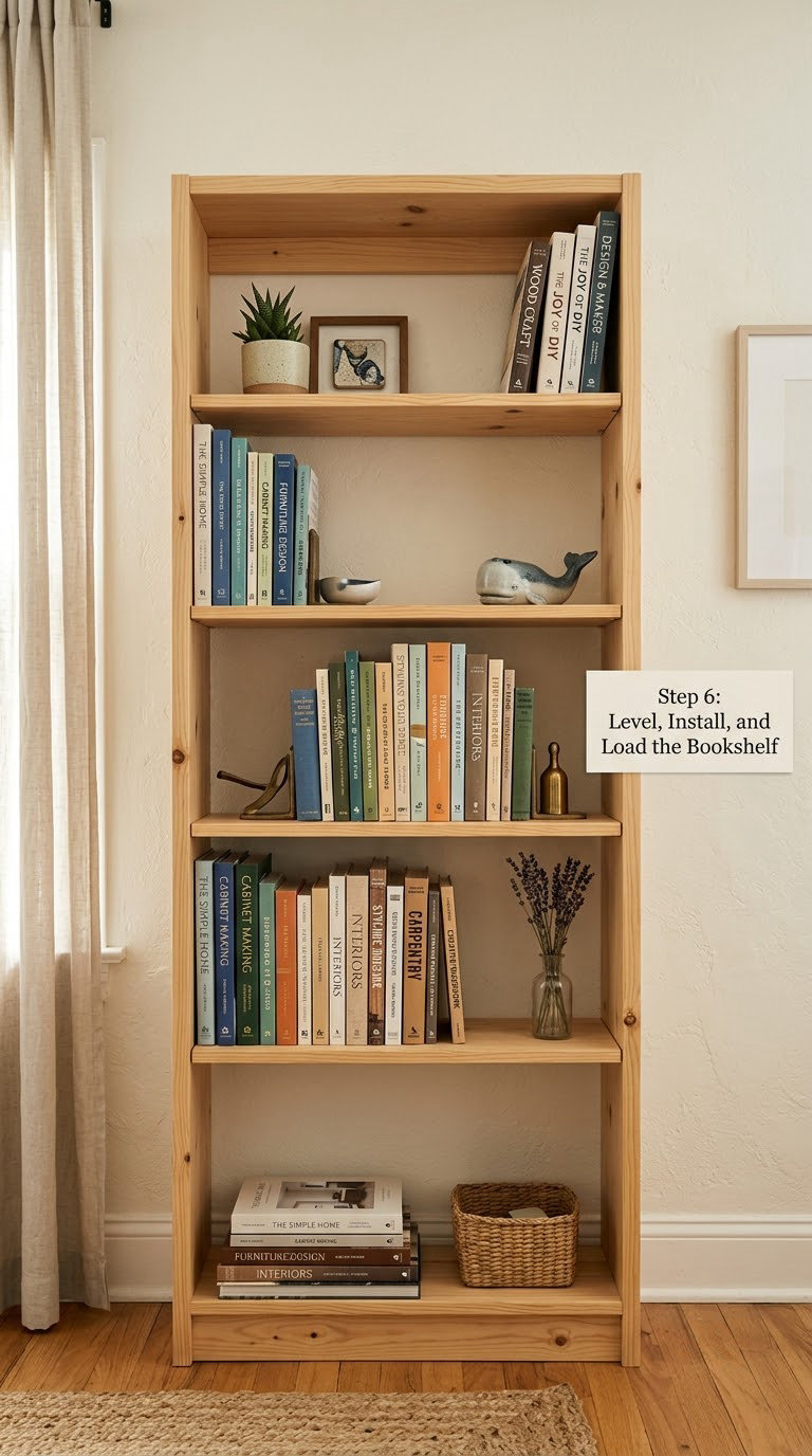 Step 6: Level, Install, and Load the Bookshelf