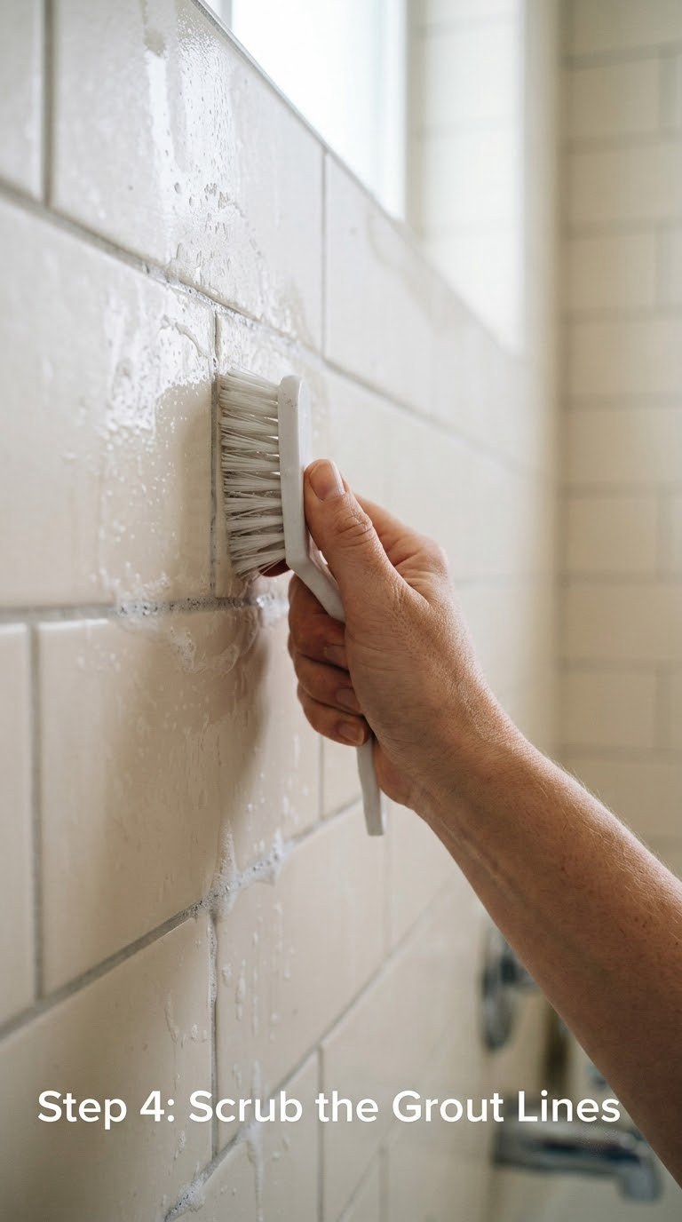 Step 4: Scrub the Grout Lines