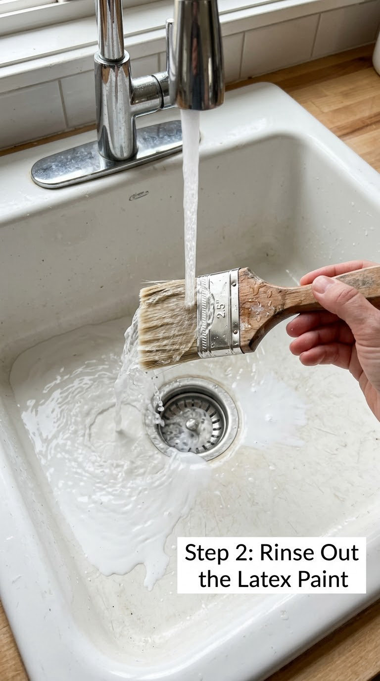 Step 2: Rinse Out the Latex Paint