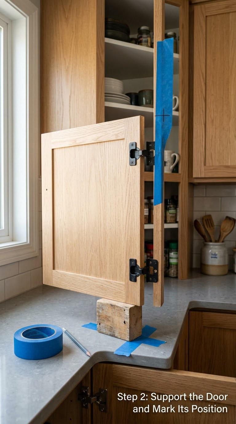 Step 2: Support the Door and Mark Its Position