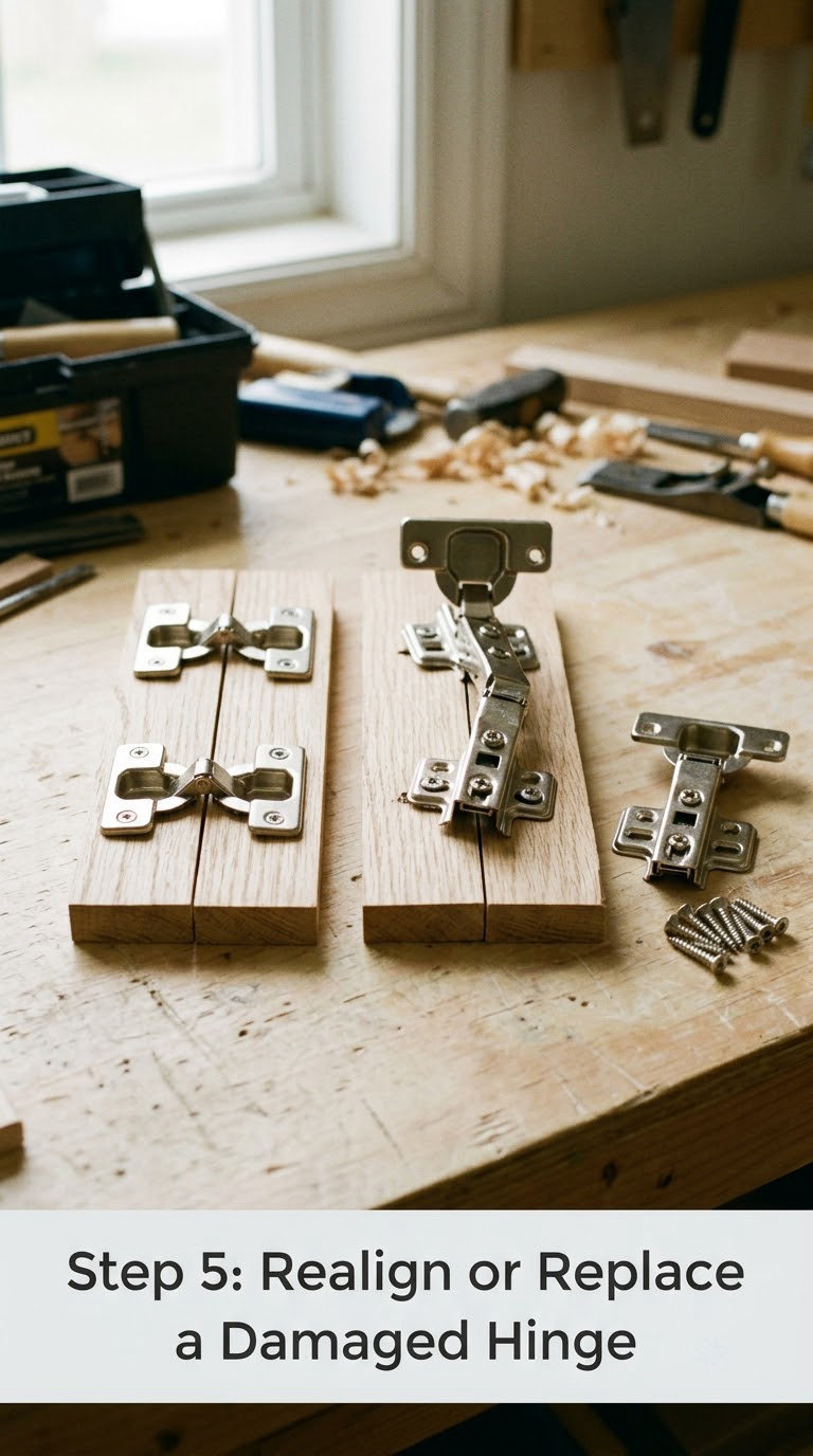 Step 5: Realign or Replace a Damaged Hinge