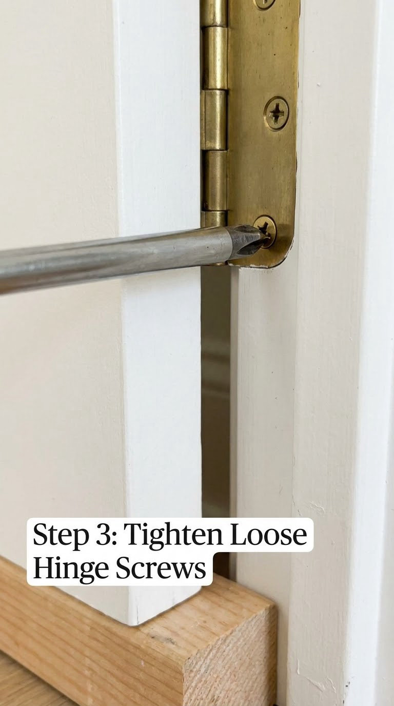 Step 3: Tighten Loose Hinge Screws