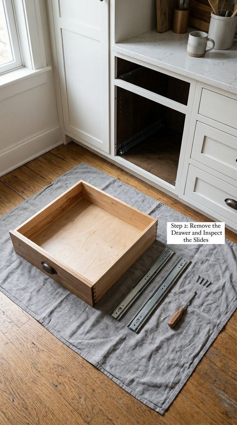 Step 2: Remove the Drawer and Inspect the Slides