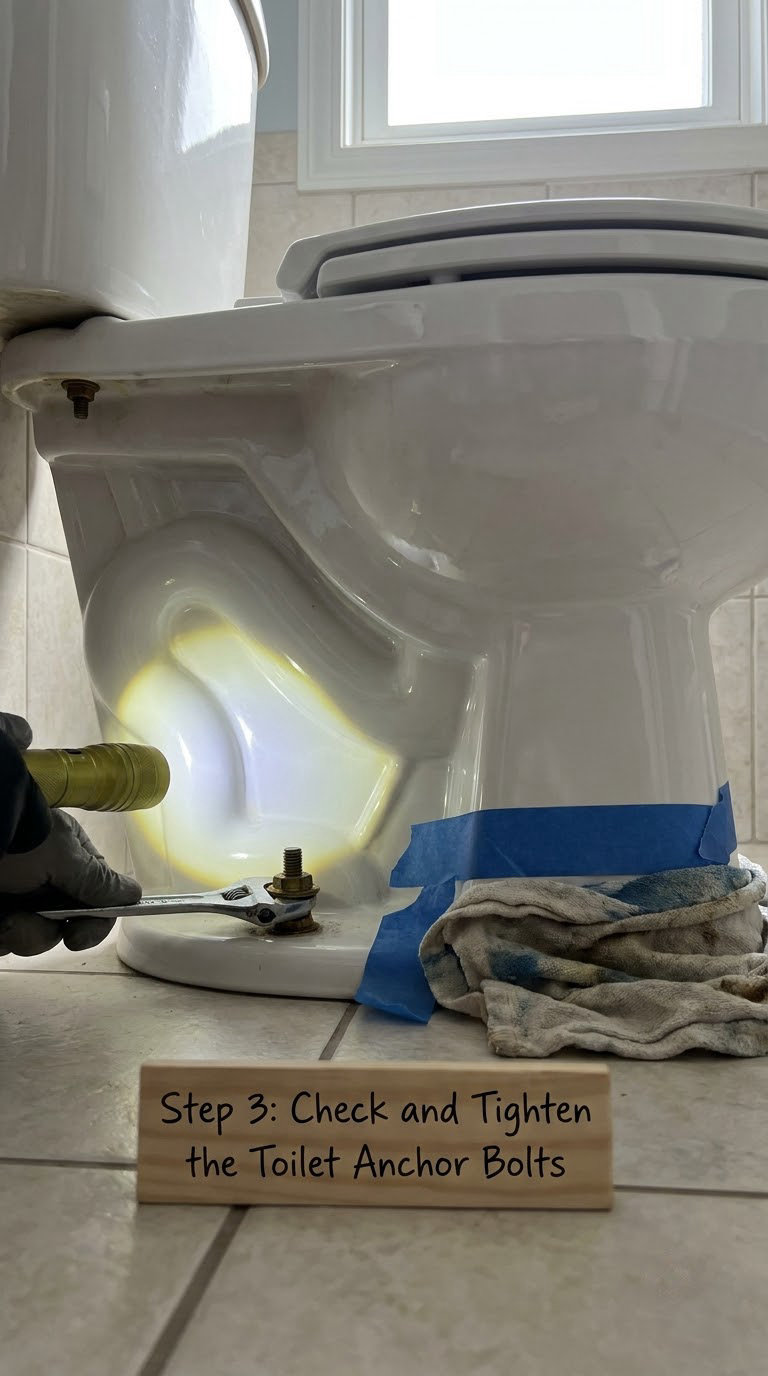 Step 3: Check and Tighten the Toilet Anchor Bolts