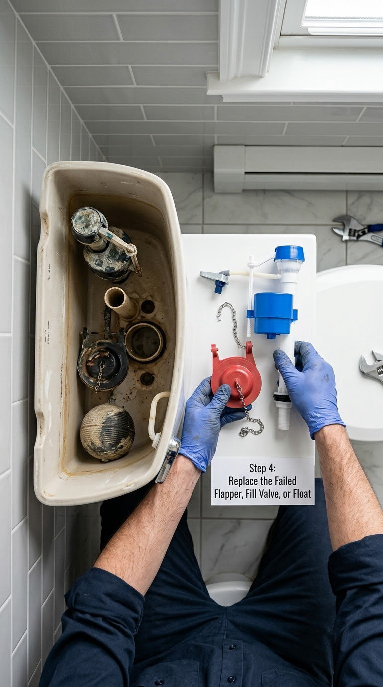 Step 4: Replace the Failed Flapper, Fill Valve, or Float