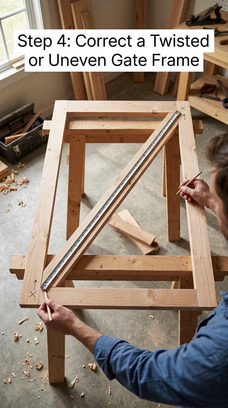 Step 4: Correct a Twisted or Uneven Gate Frame