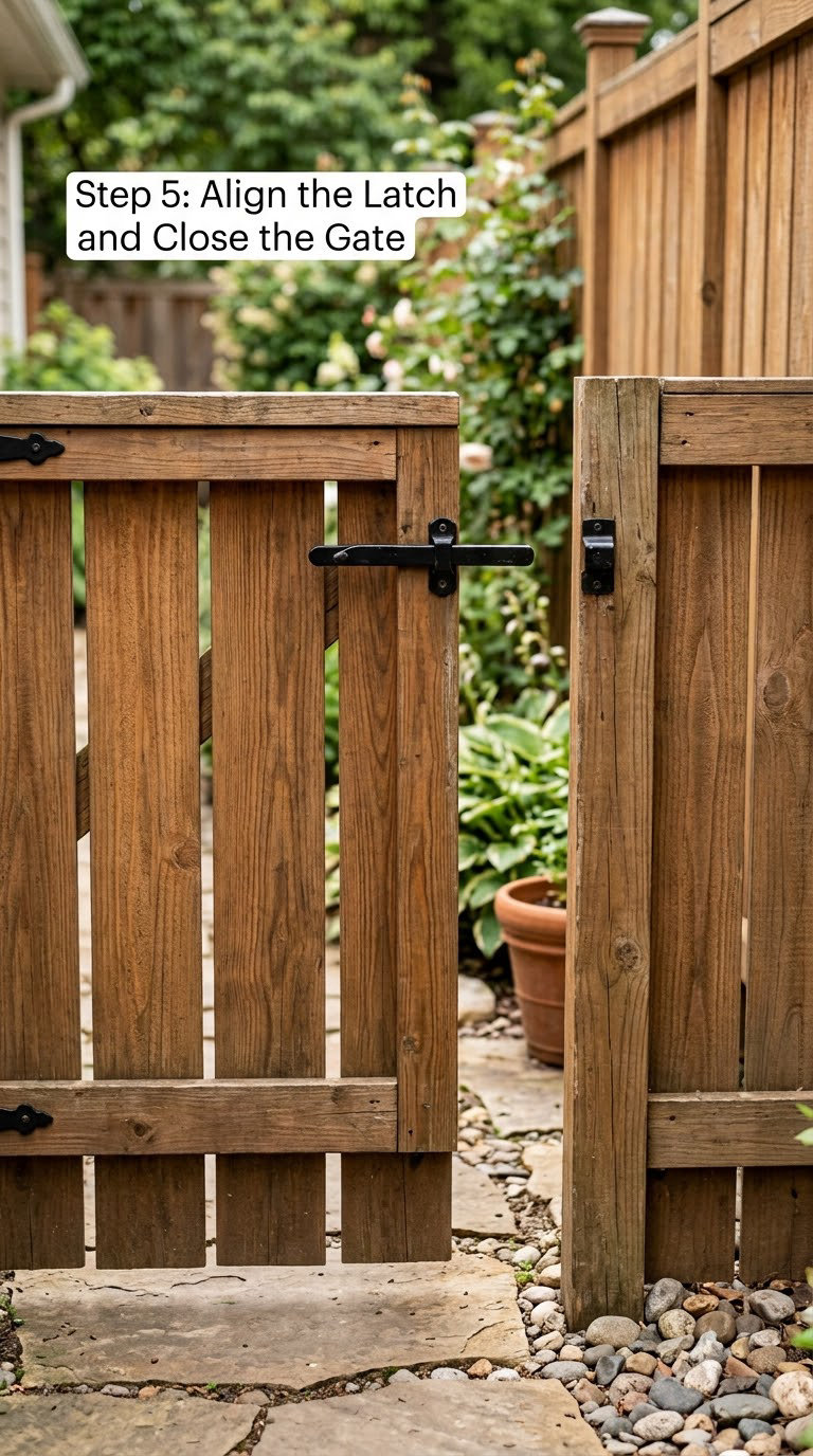 Step 5: Align the Latch and Close the Gate