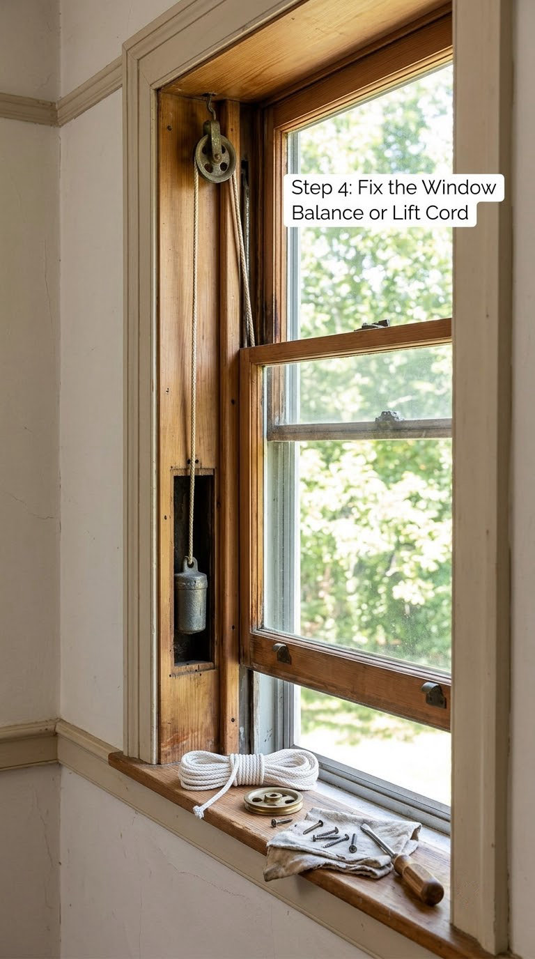 Step 4: Fix the Window Balance or Lift Cord
