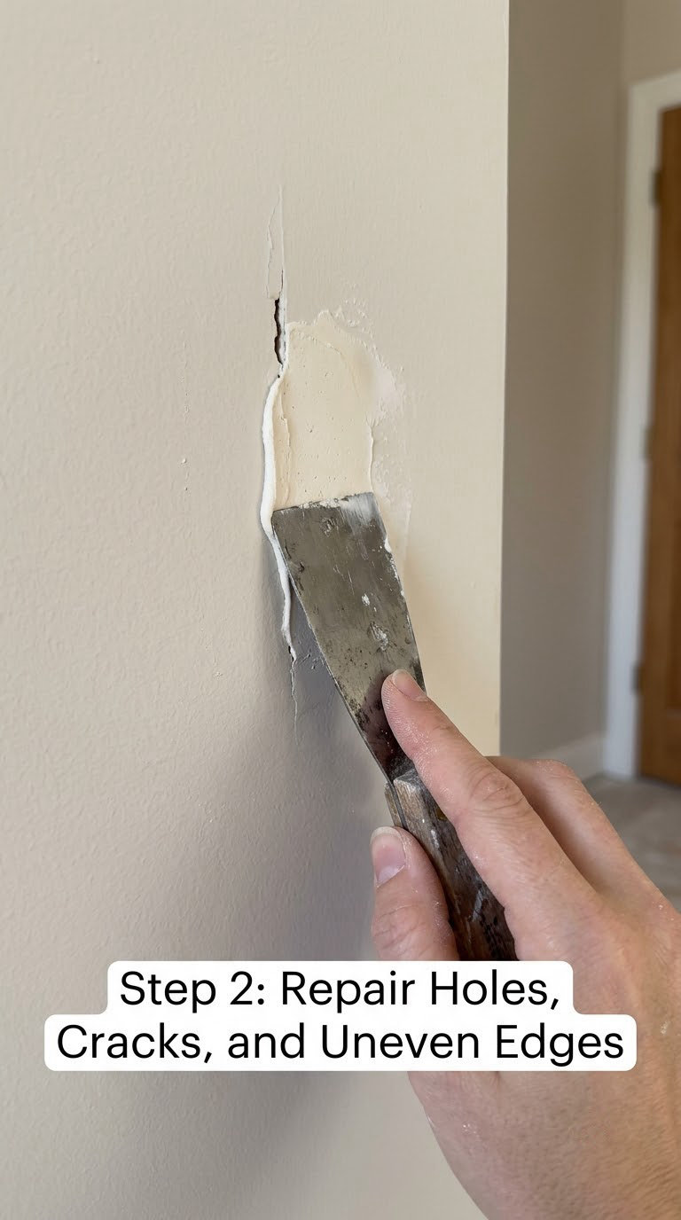 Step 2: Repair Holes, Cracks, and Uneven Edges
