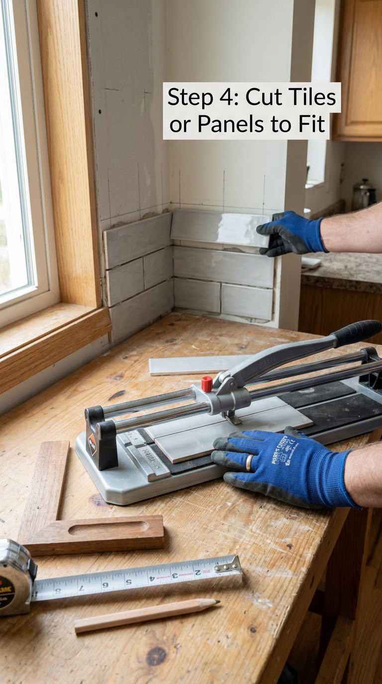 Step 4: Cut Tiles or Panels to Fit