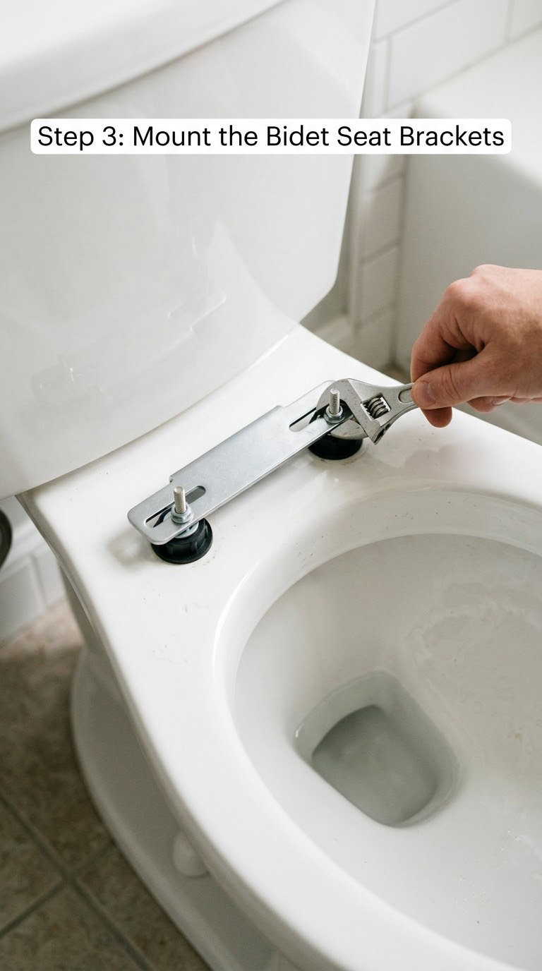 Step 3: Mount the Bidet Seat Brackets