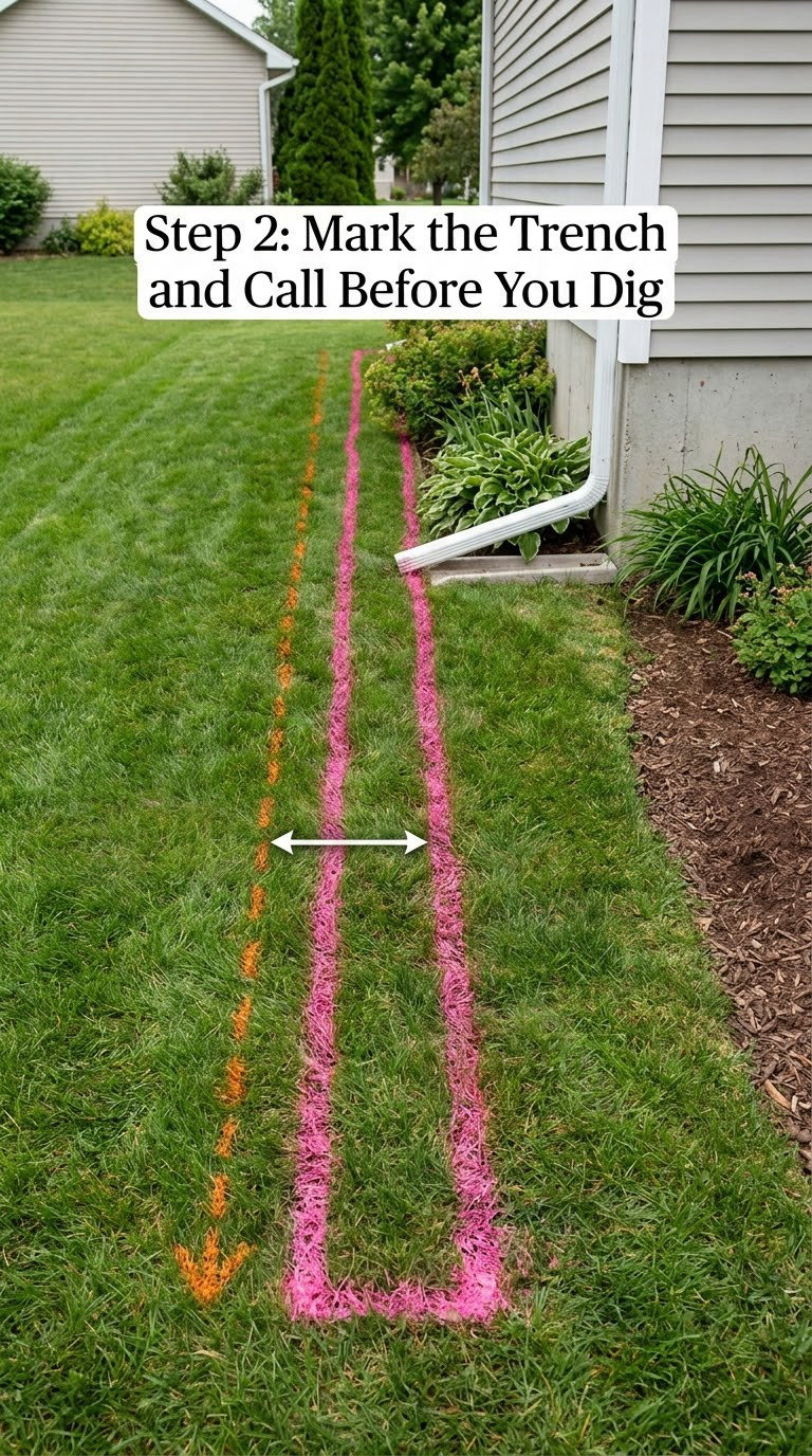 Step 2: Mark the Trench and Call Before You Dig