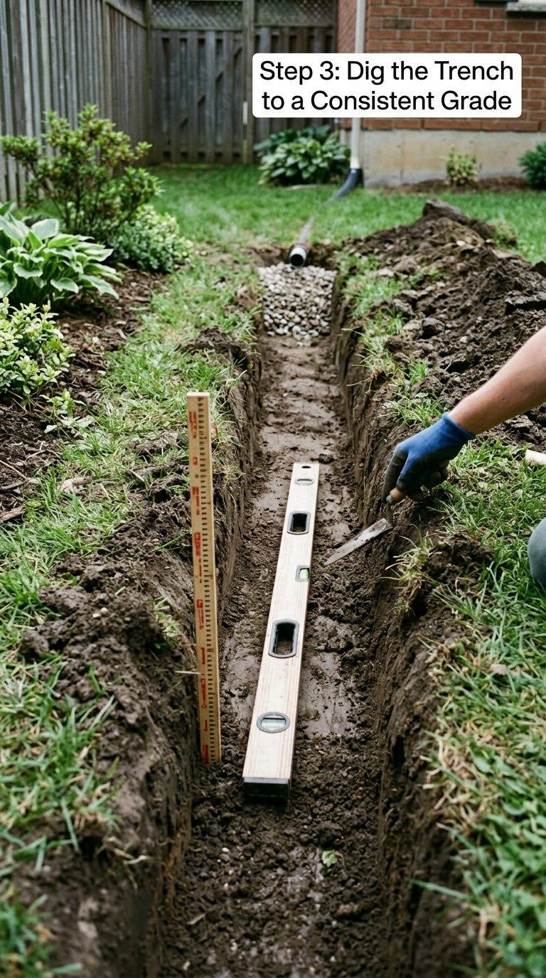 Step 3: Dig the Trench to a Consistent Grade