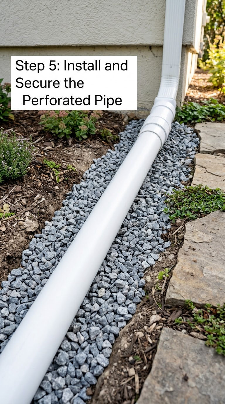 Step 5: Install and Secure the Perforated Pipe