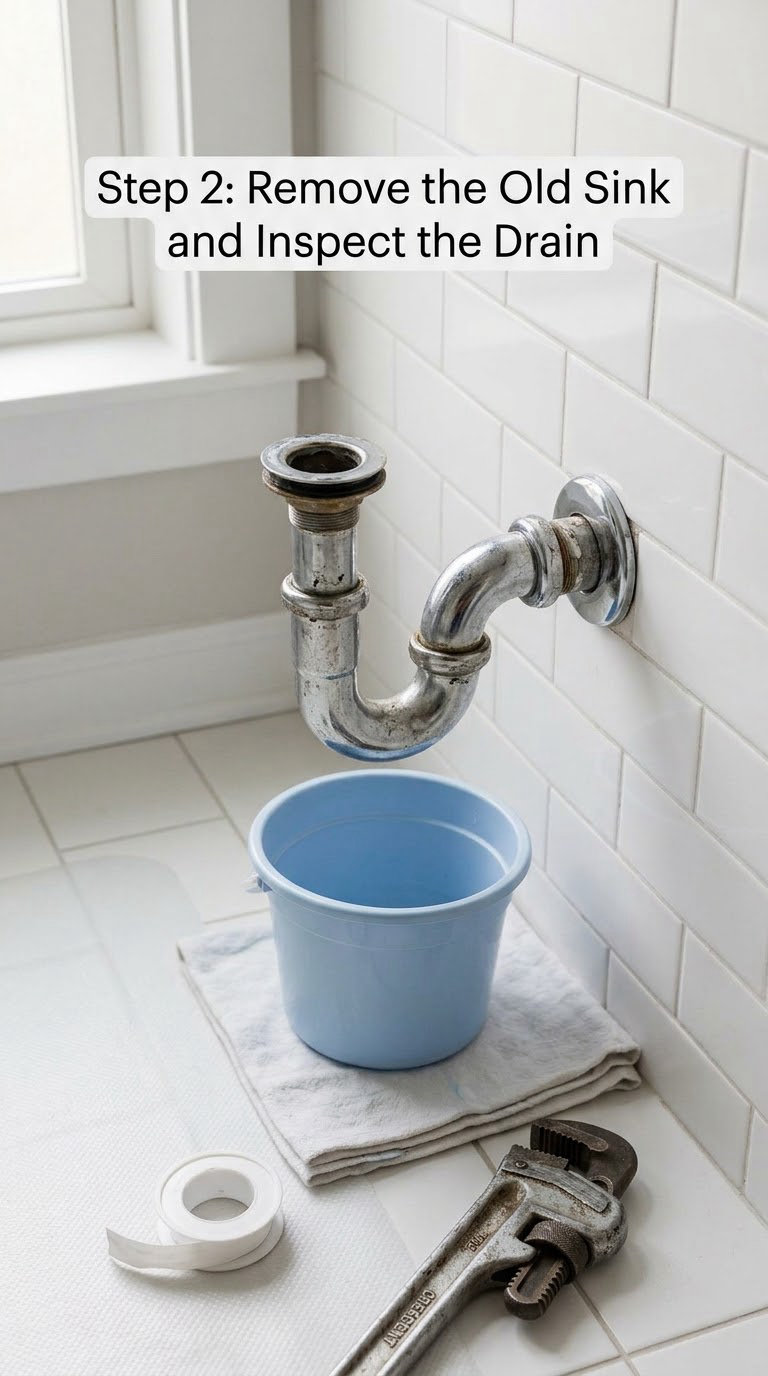 Step 2: Remove the Old Sink and Inspect the Drain