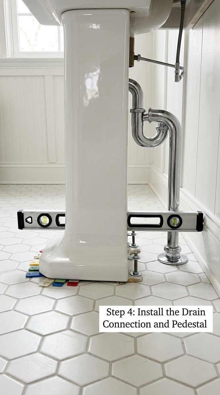 Step 4: Install the Drain Connection and Pedestal