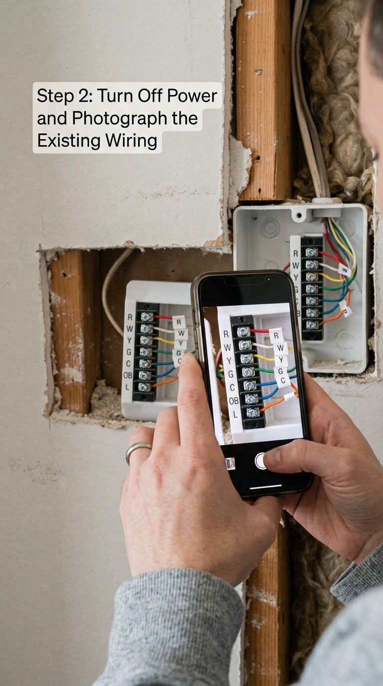 Step 2: Turn Off Power and Photograph the Existing Wiring