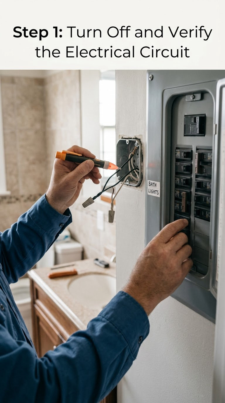 Step 1: Turn Off and Verify the Electrical Circuit