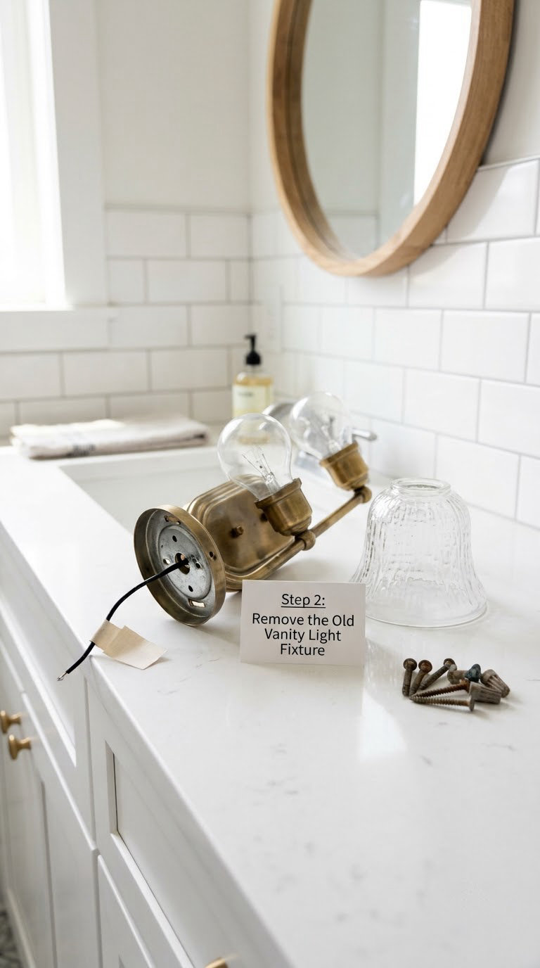 Step 2: Remove the Old Vanity Light Fixture