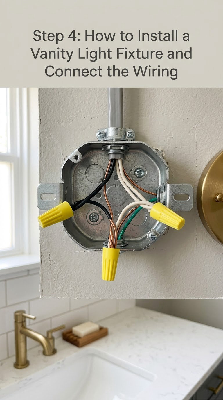 Step 4: How to Install a Vanity Light Fixture and Connect the Wiring
