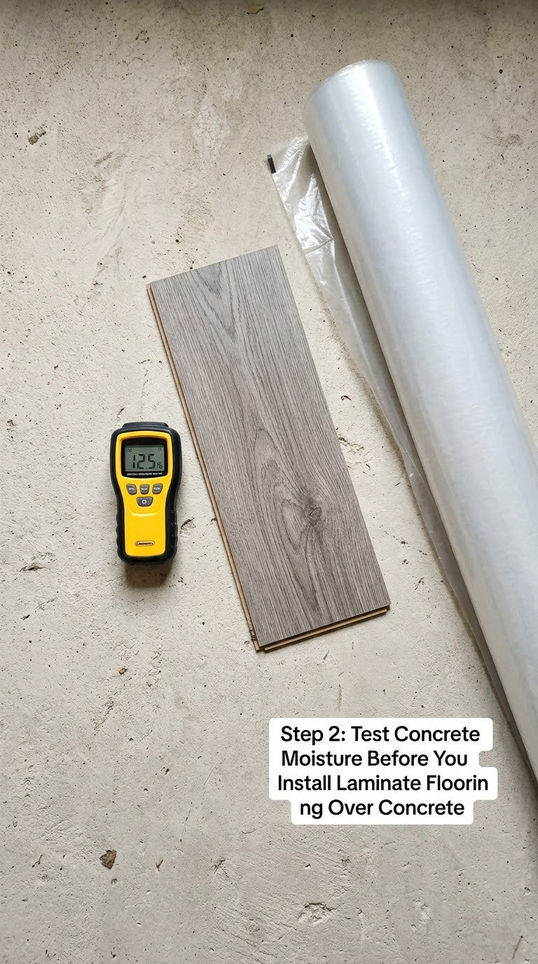Step 2: Test Concrete Moisture Before You Install Laminate Flooring Over Concrete
