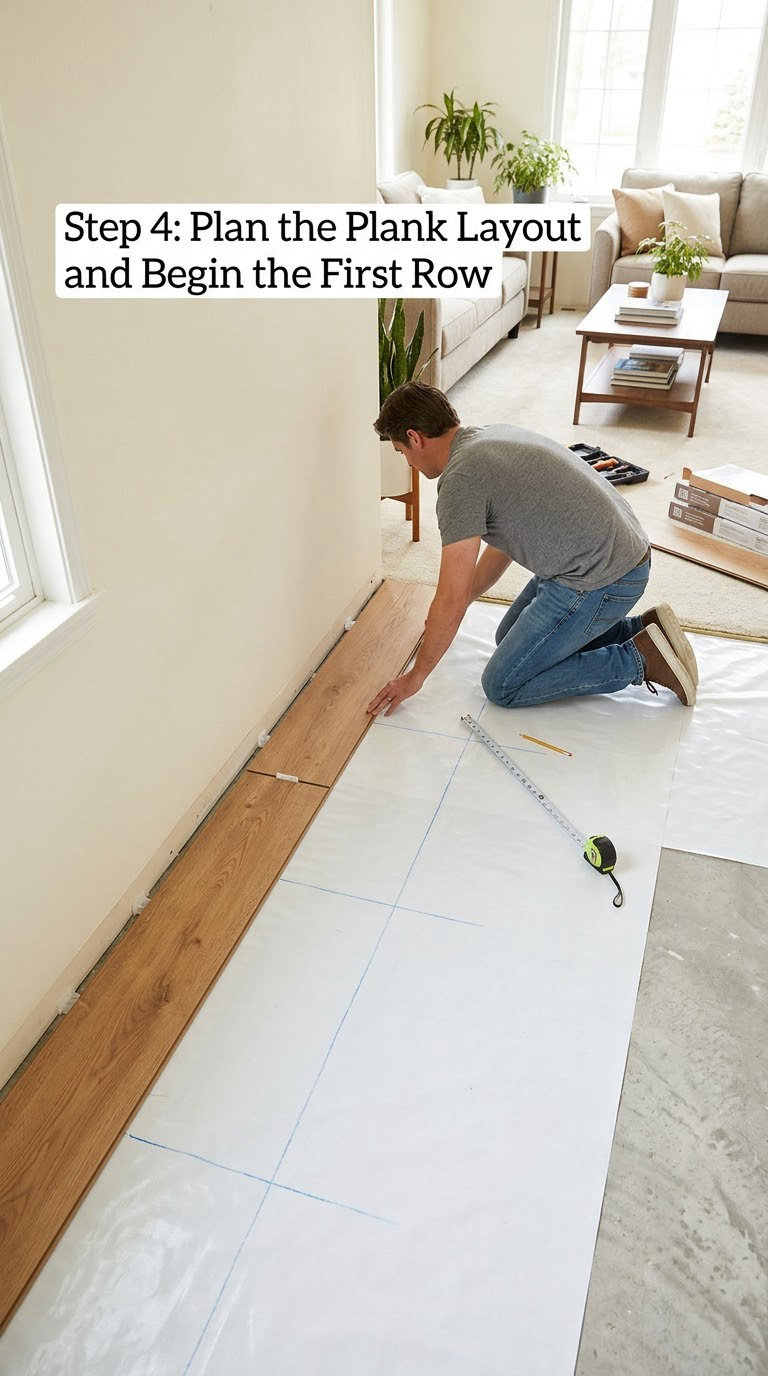 Step 4: Plan the Plank Layout and Begin the First Row