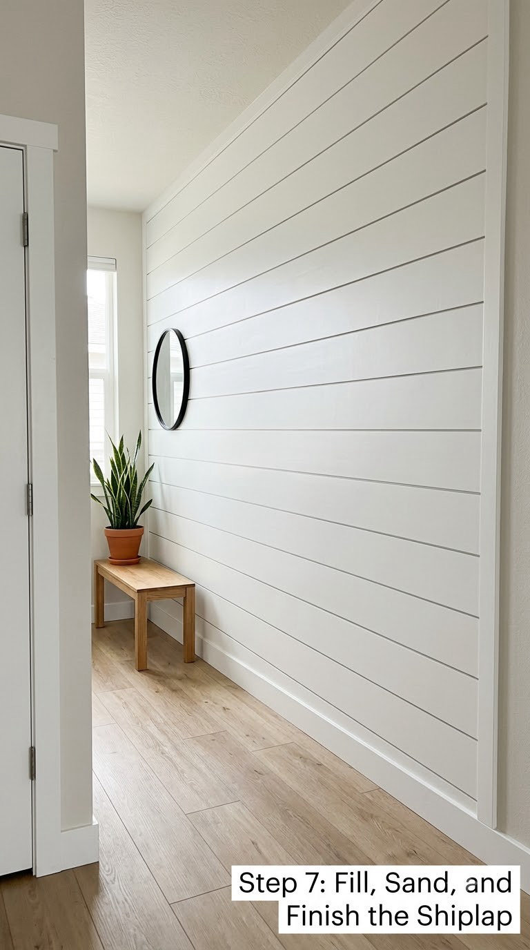 Step 7: Fill, Sand, and Finish the Shiplap
