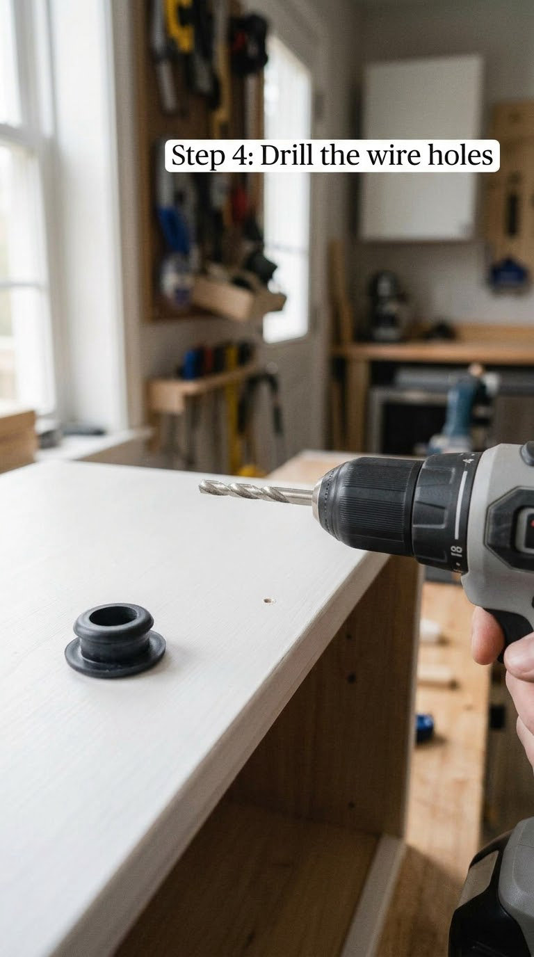 Step 4: Drill the wire holes