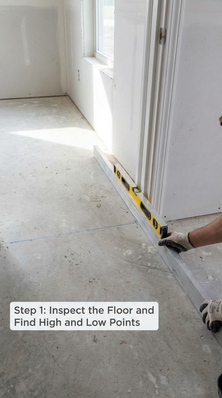 Step 1: Inspect the Floor and Find High and Low Points