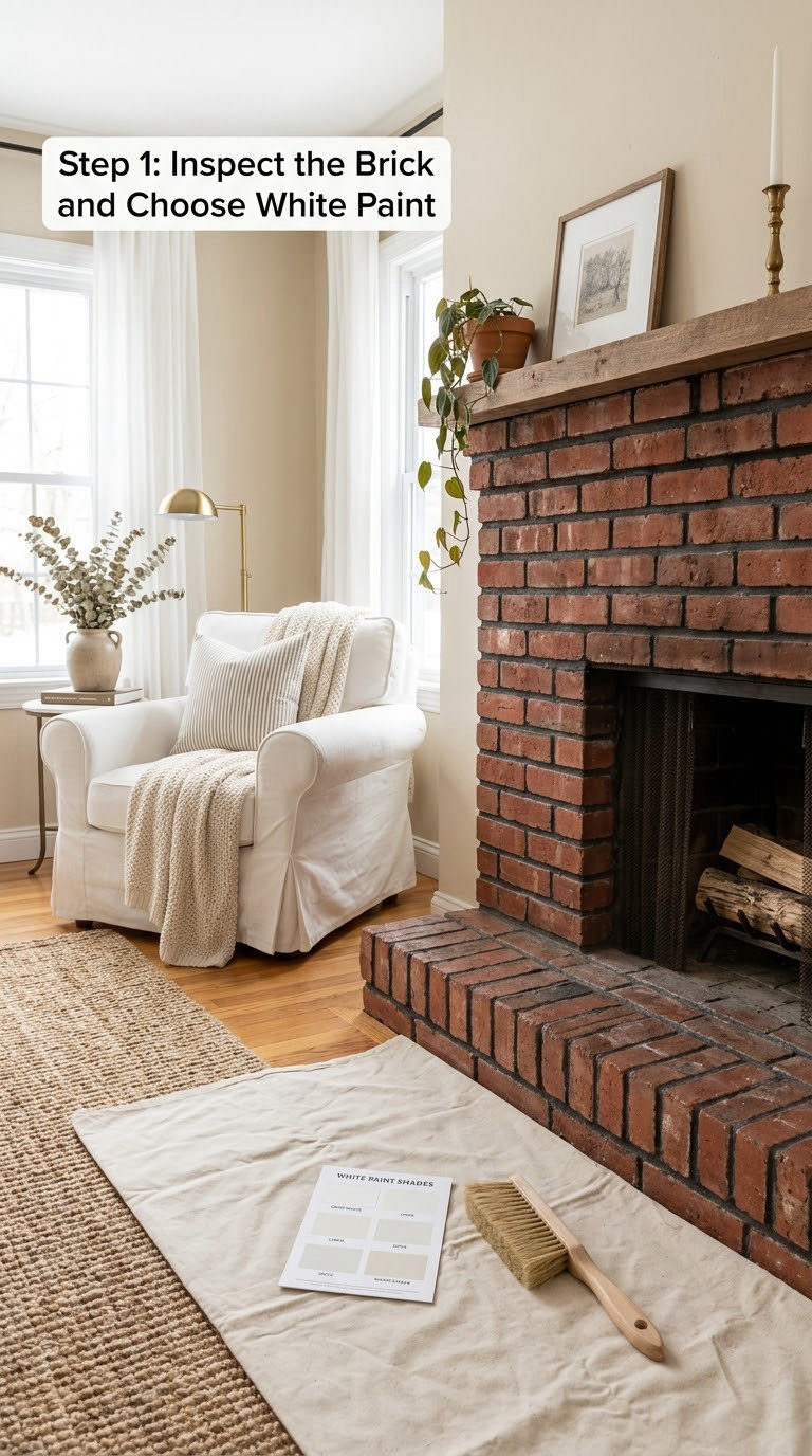 Step 1: Inspect the Brick and Choose White Paint