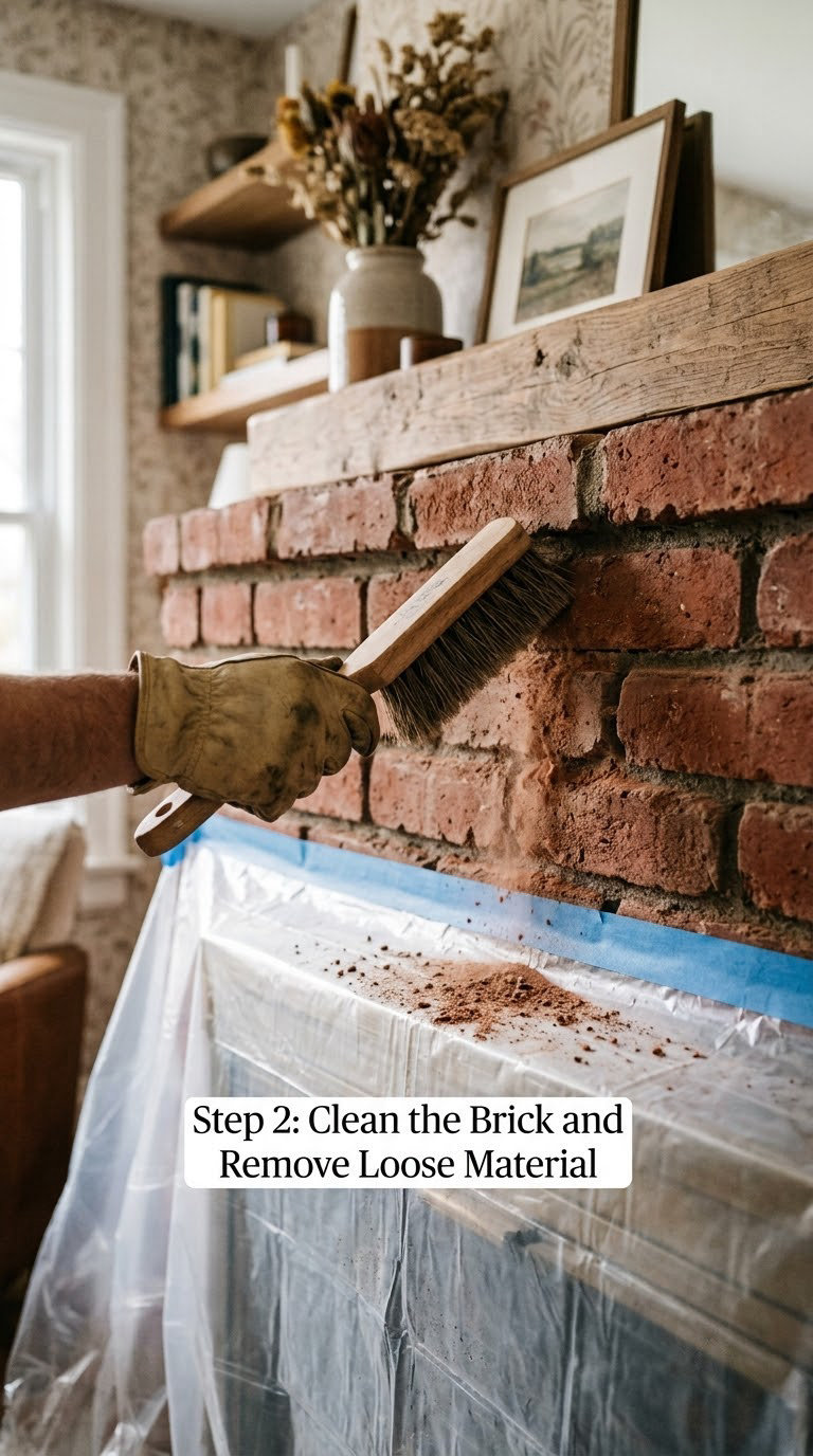 Step 2: Clean the Brick and Remove Loose Material